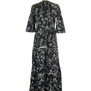 Tuckernuck Westwind Ginger Tiered Flutter Sleeves Maxi Dress Medium